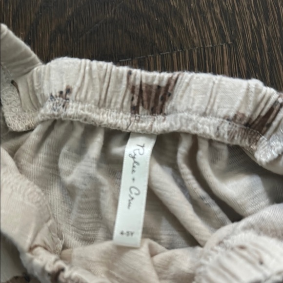 Rylee + Cru Cream Tiger Print Dress/Tunic little girls with Ruffle Sleeves - Picture 2 of 4